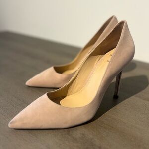 Beige Women's Heels - Black Suede Studio